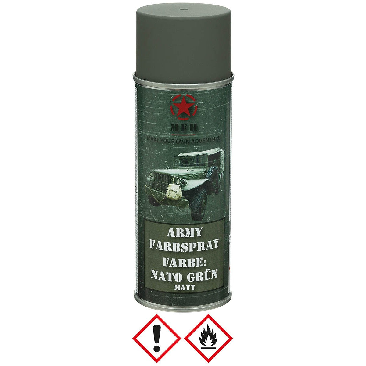 Bombe de peinture armée, OTAN VERT, mat, 400 ml