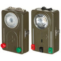 Switzerland. Flashlight, olive, metal casing, new.