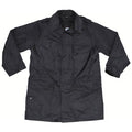 Veste de pluie britannique, noire, doublée, d'occasion.