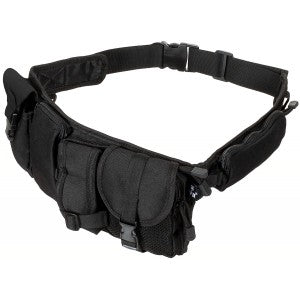 Ceinture ventrale, 6 poches, env. 5,5 cm, noire