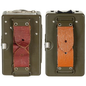 Switzerland. Flashlight, olive, metal casing, new.
