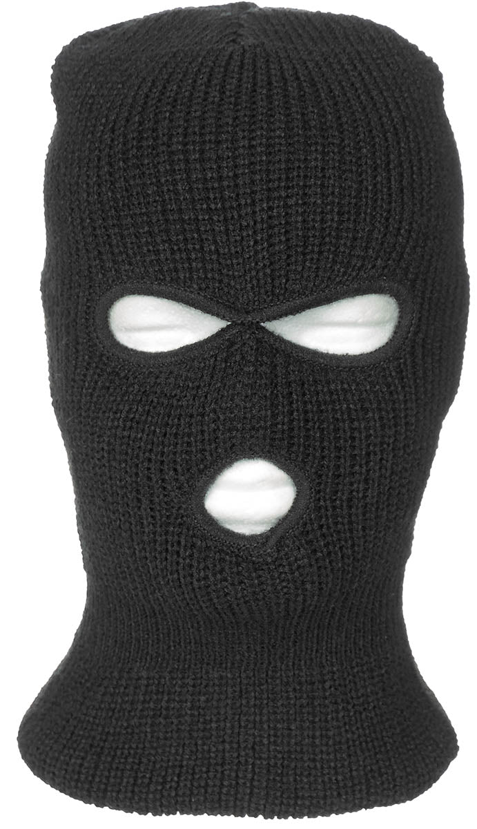 Cagoule, Balaclava, 3 trous, Acrylique, noir
